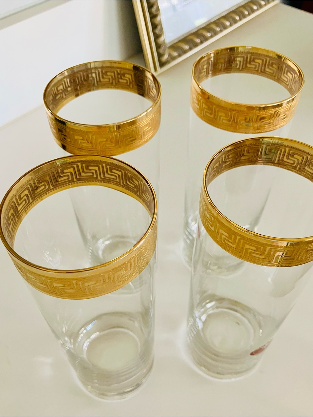Vintage Italian Highball Glasses, Set Of 4, Never Used, Beautiful For Bar.